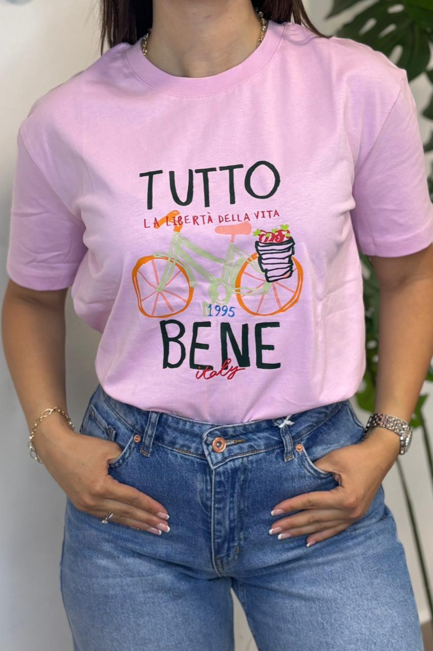 Tutto T-Shirt in white & pink