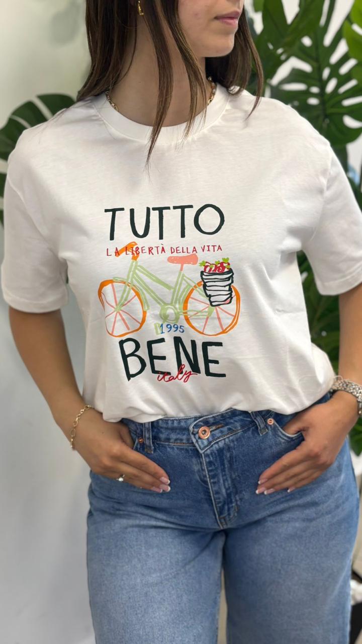 Tutto T-Shirt in white & pink