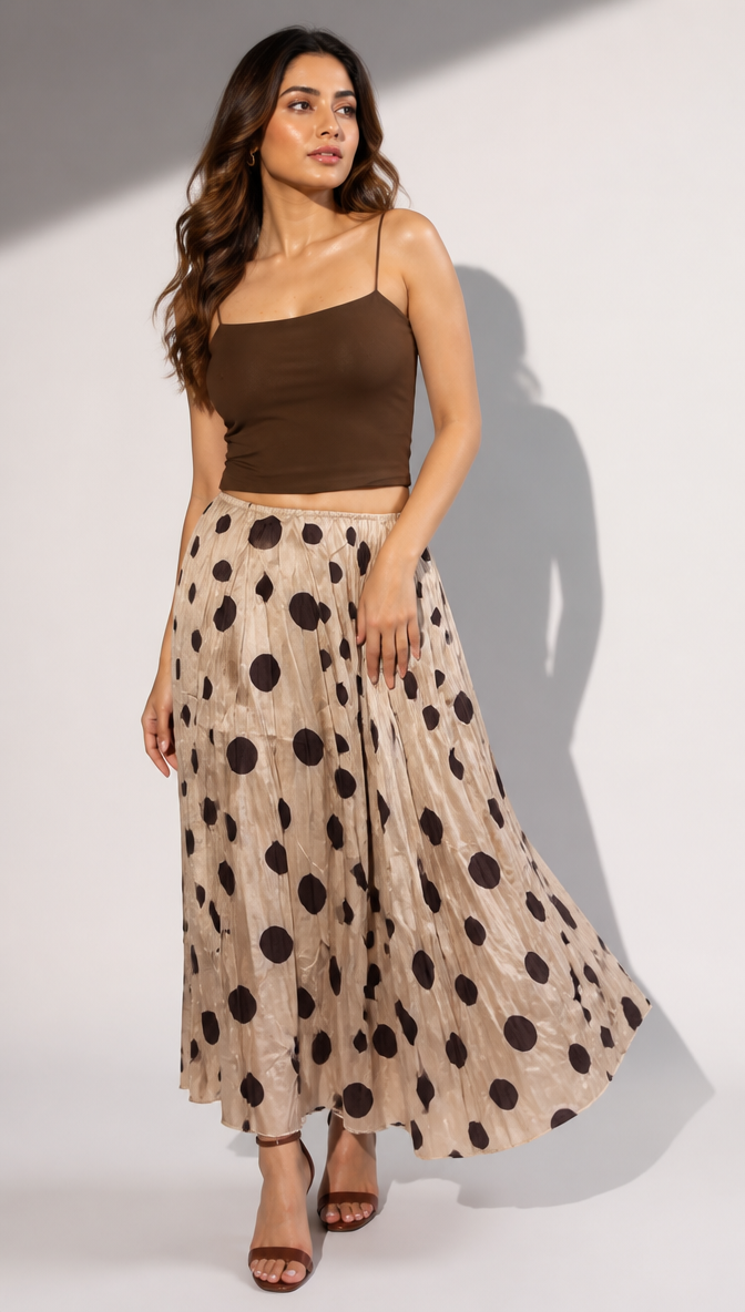 Doted Long Skirt
