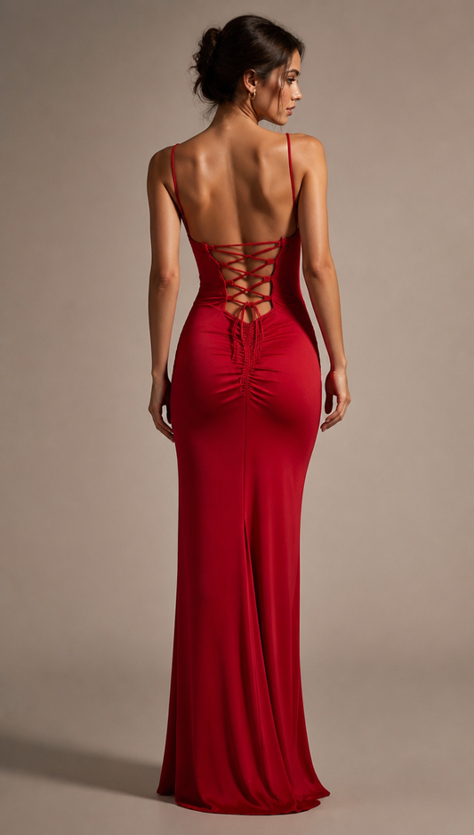 Corset Bodice Knot Front Maxi Gown