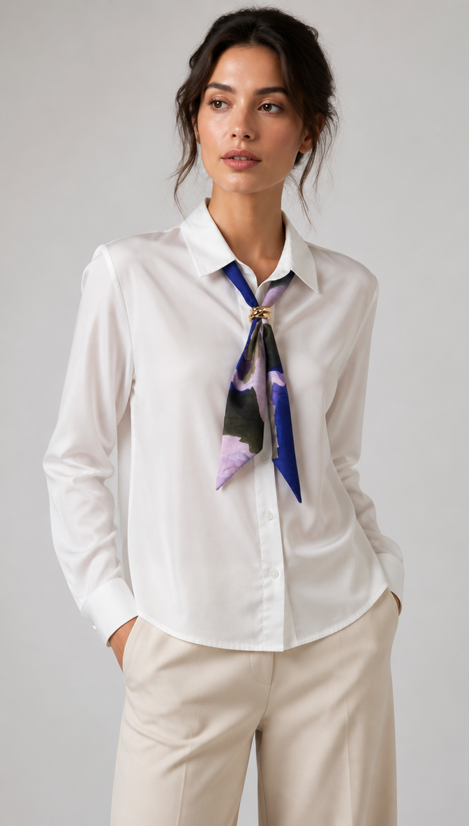 White Chemise With scarf