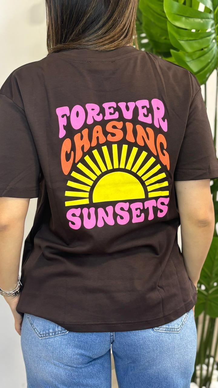 Sunset T-shirt Yellow & Brown