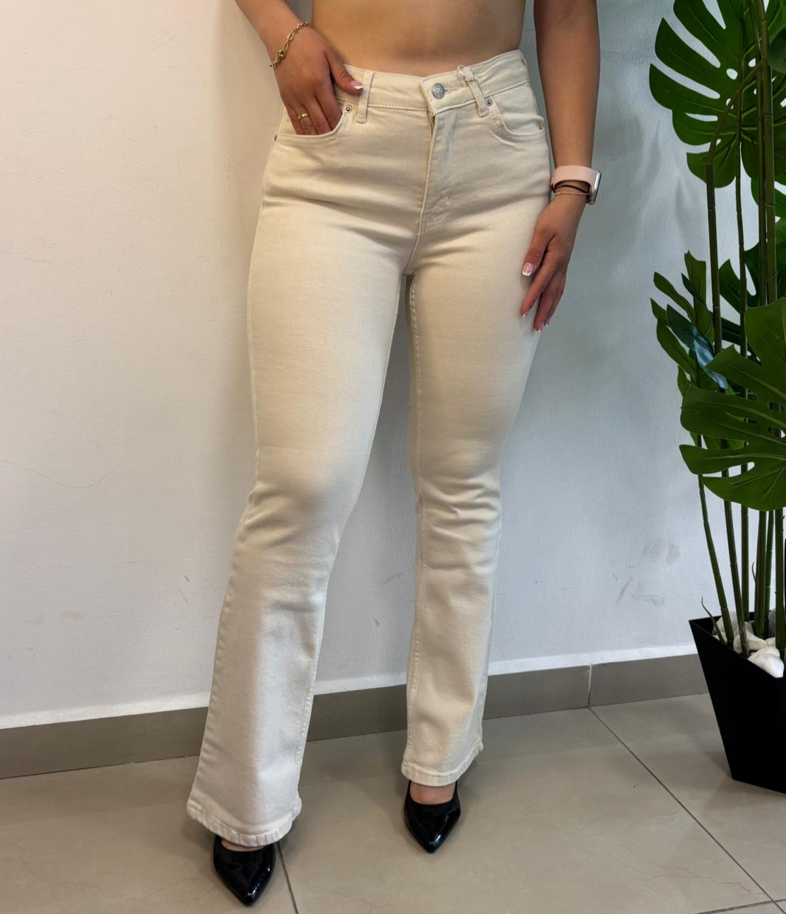 Beige Flared Jeans