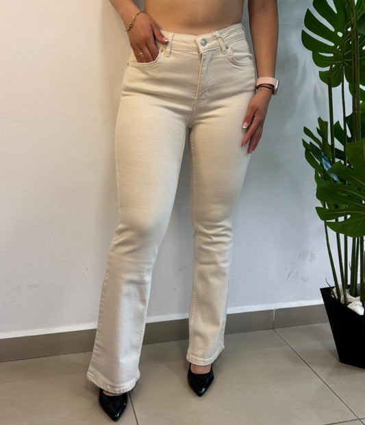 Beige Flared Jeans