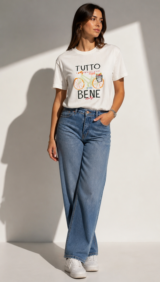 Tutto T-Shirt in white & pink