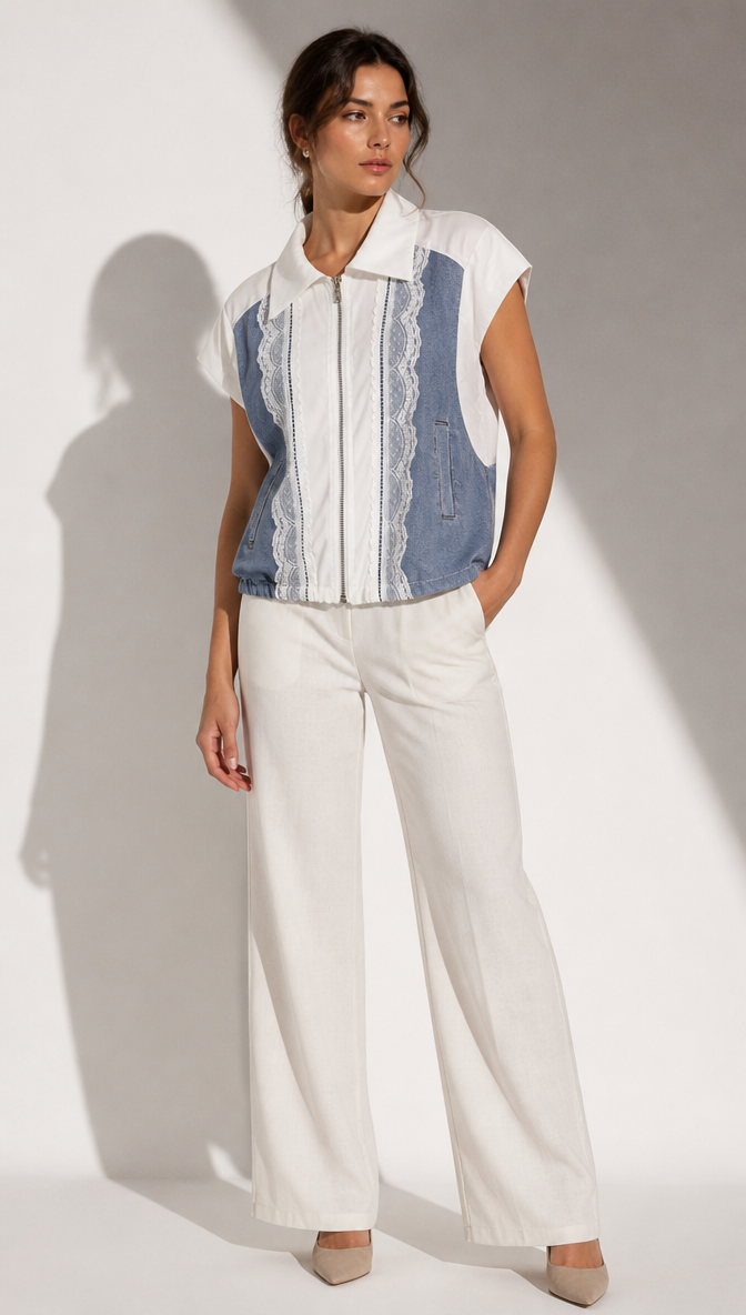 Sleevless Denim Top