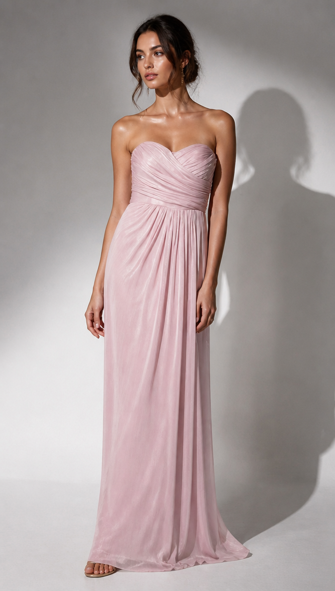 pink evening dress