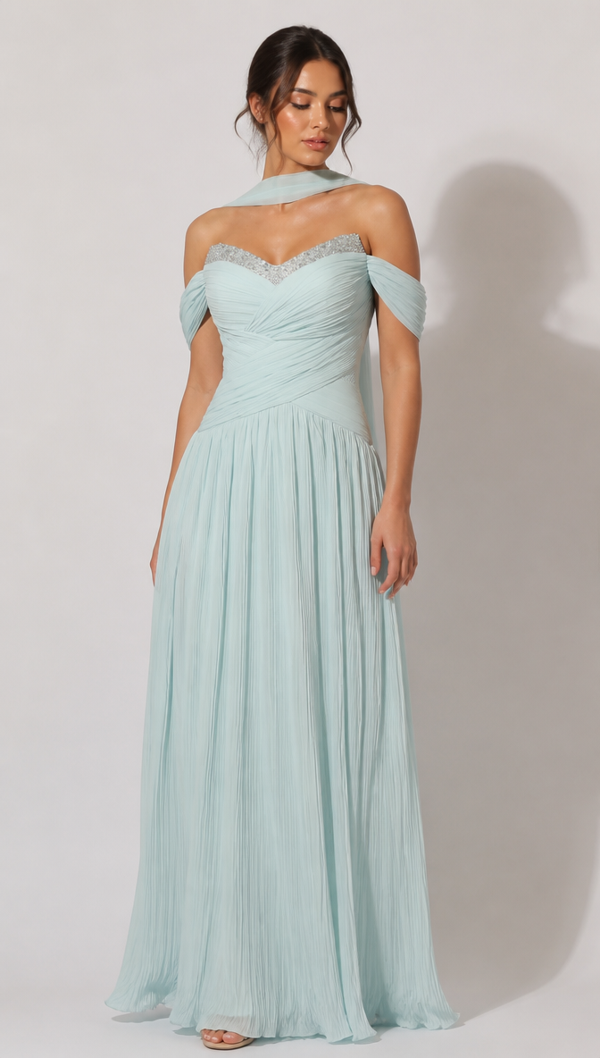 Mint & Blue Evening Dress