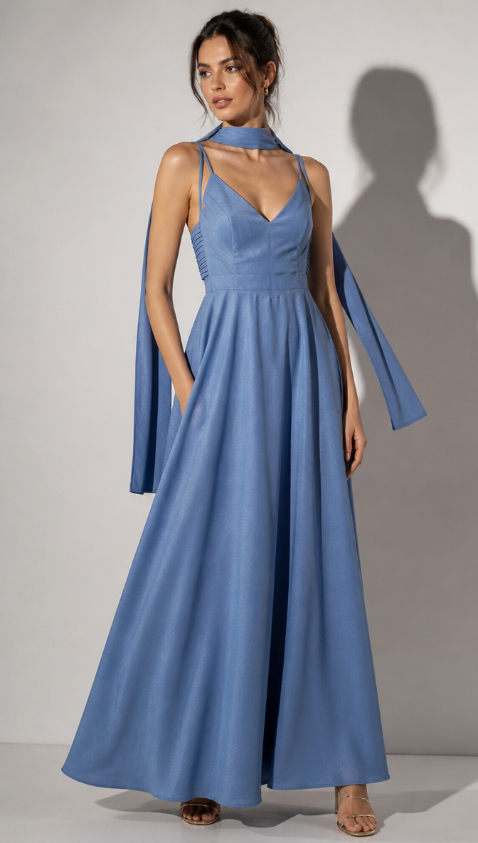 Blue evening dress