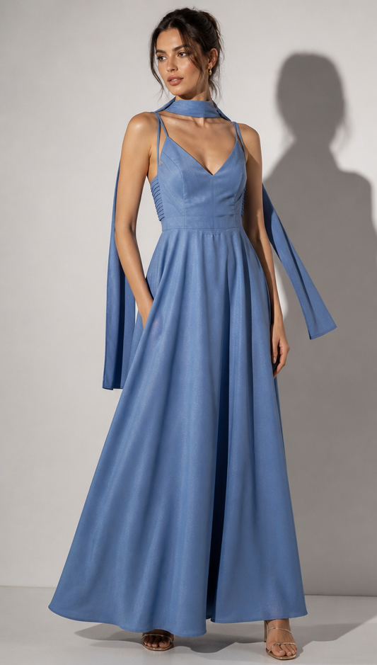 Blue evening dress