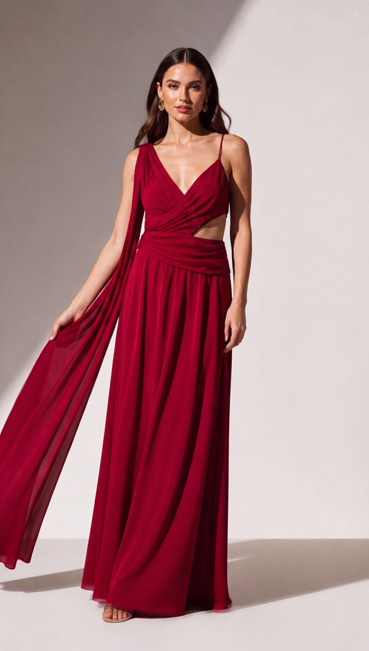 Red & Yellow Evening Dress