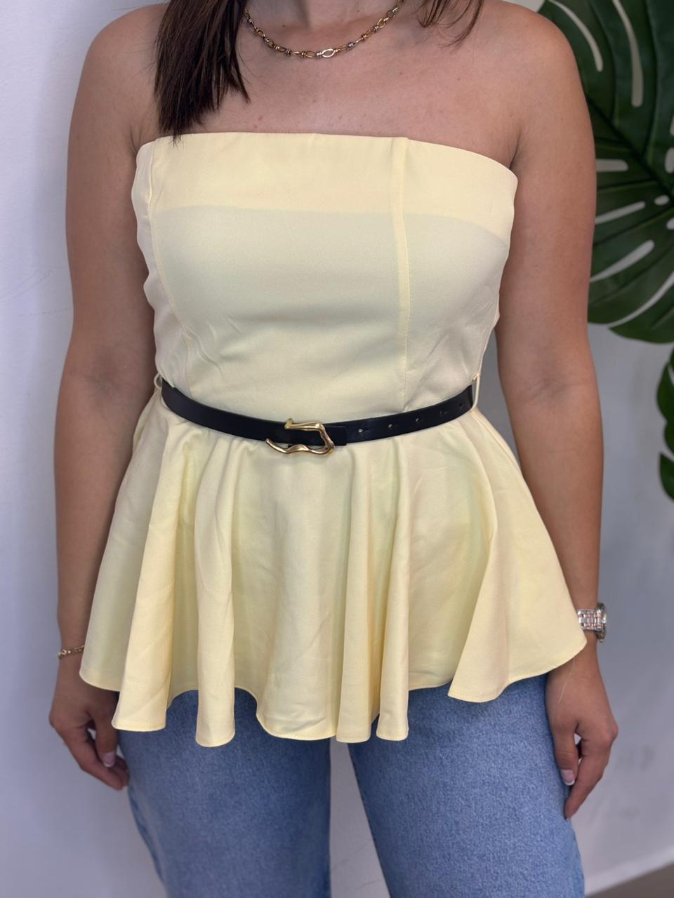Yellow & White Top