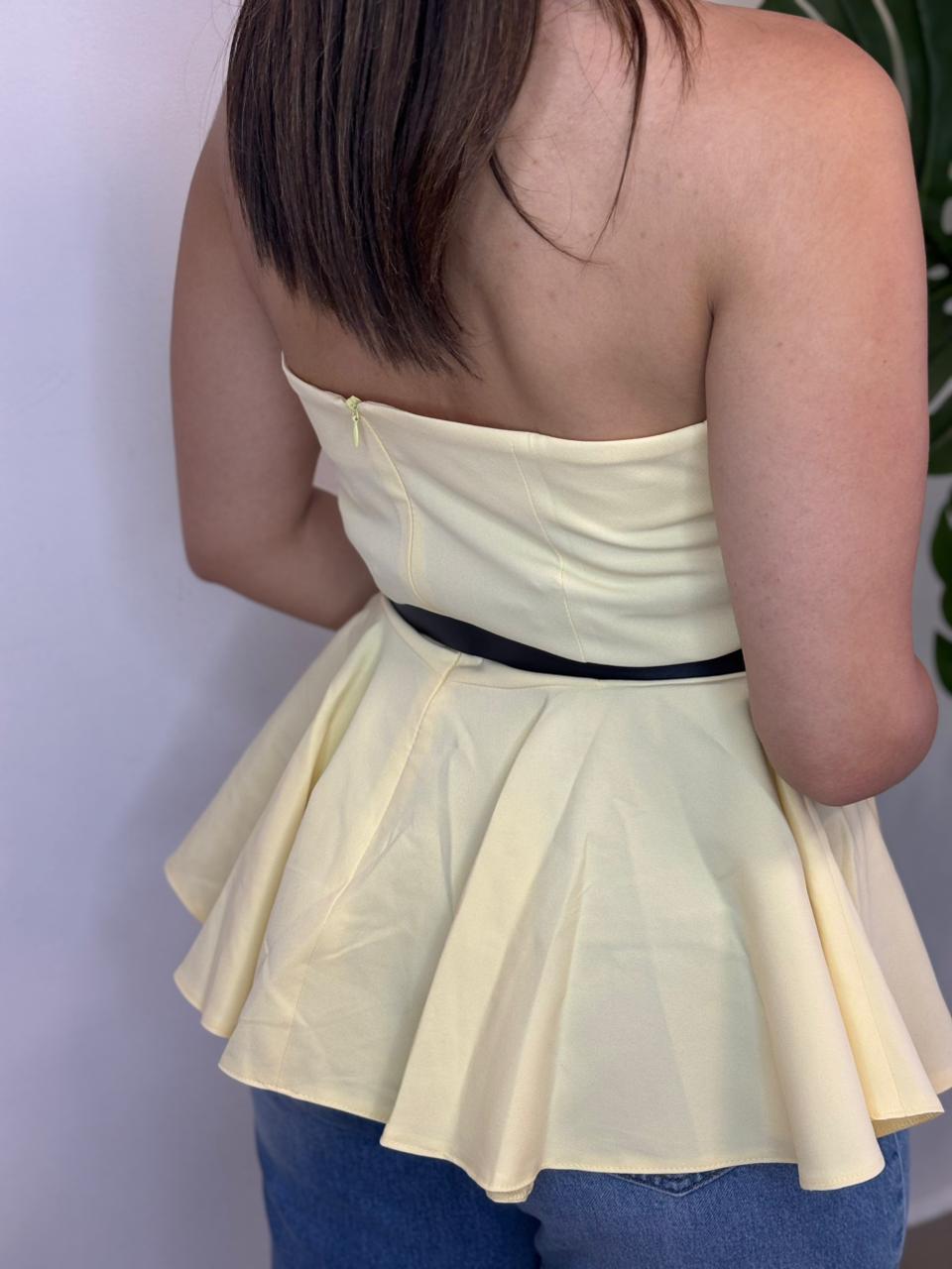 Yellow & White Top